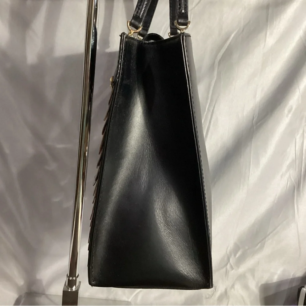 Kate Spade Wise Quinn Metallic Owl Leather Tote Shoulder Bag Ultra Rare